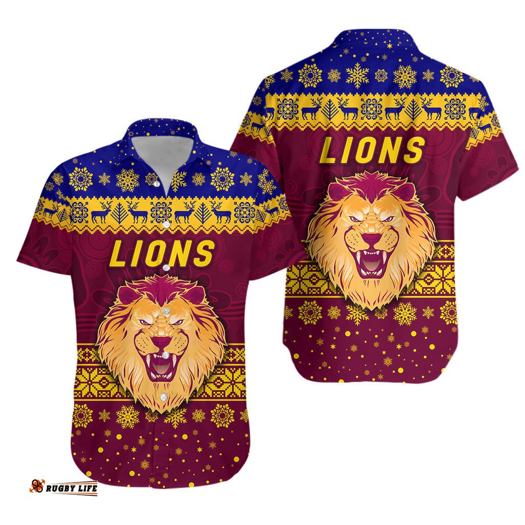 Brisbane Lions Hawaiian Shirt Christmas Simple Style