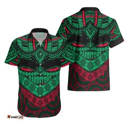 Rabbitohs Rugby Hawaiian Shirt Polynesian and Aboriginal Special Version
