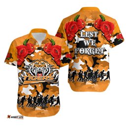 ANZAC Day Hawaiian Shirt Tigers Army Style