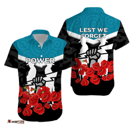 Port Adelaide Power ANZAC Day Indigenous Art Hawaiian Shirt