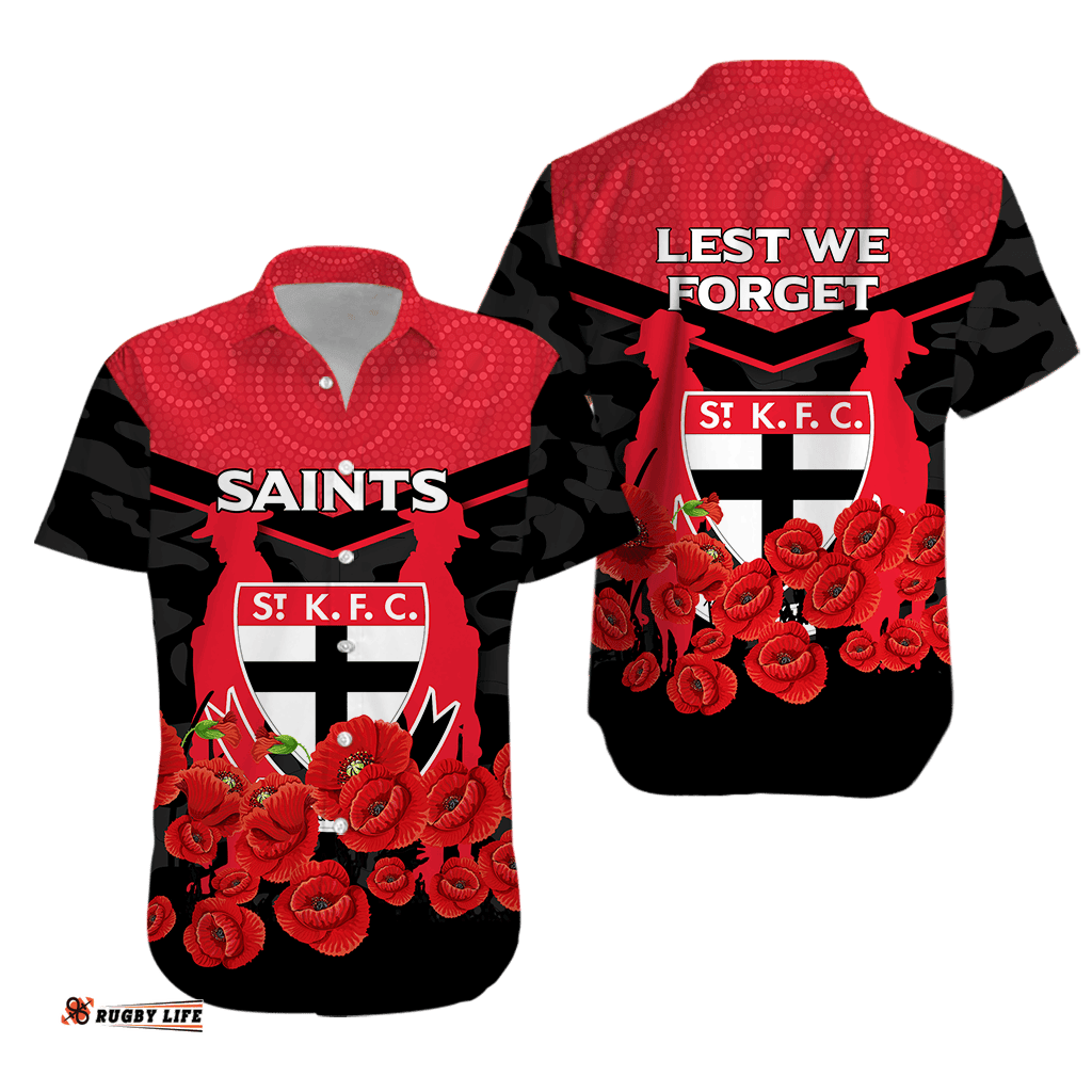 St Kilda Saints ANZAC Day Indigenous Art Hawaiian Shirt