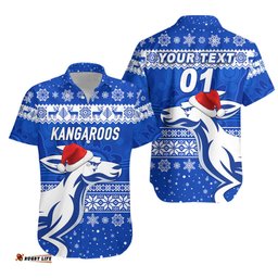 Custom Personalised North Melbourne Kangaroos Hawaiian Shirt Christmas Simple Style