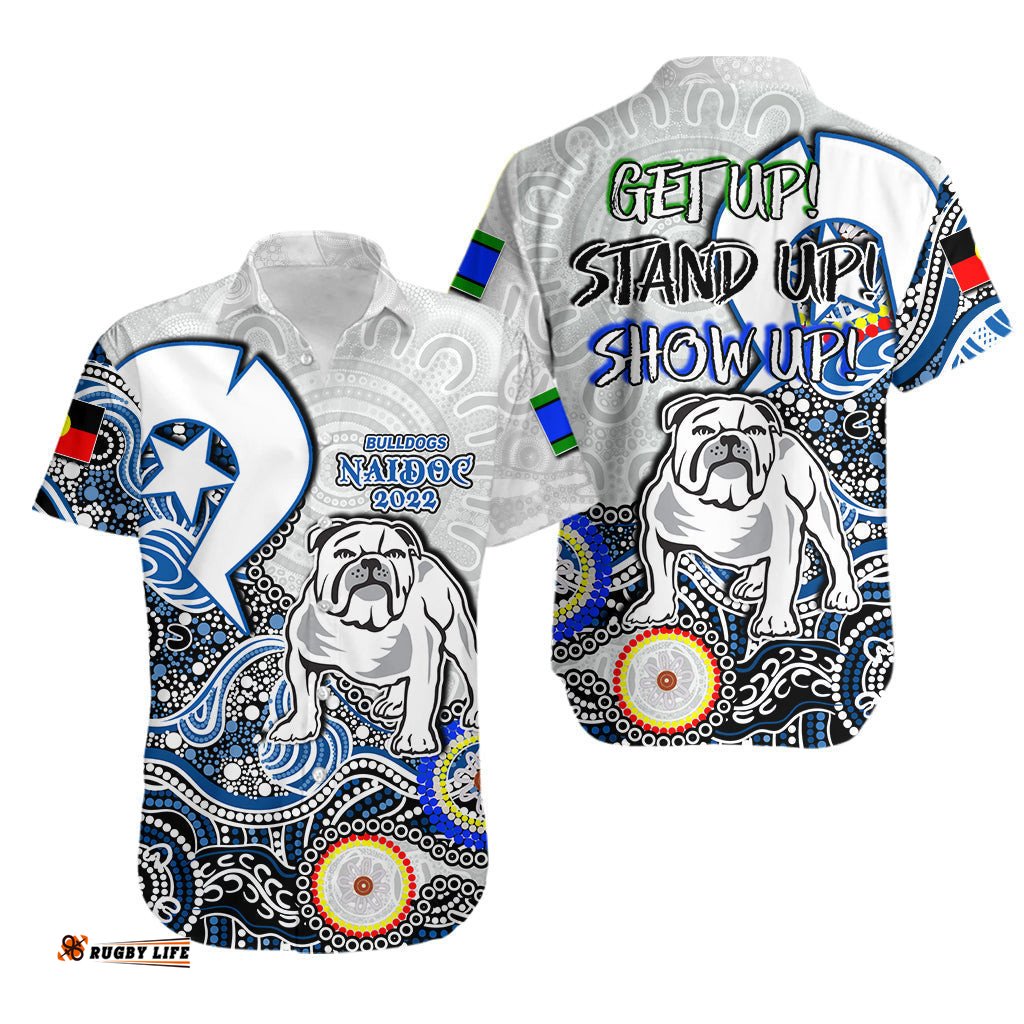 Canterbury Bulldogs Rugby Hawaiian Shirt NAIDOC Patterns