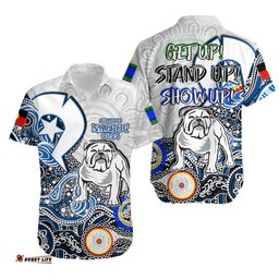Canterbury Bulldogs Rugby Hawaiian Shirt NAIDOC Patterns