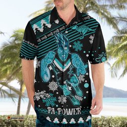 Custom Port Adelaide Power Football Hawaiian Shirt Port Adelaide Power Football Christmas Vibe