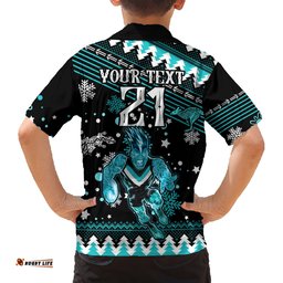 Custom Port Adelaide Power Football Hawaiian Shirt Port Adelaide Power Football Christmas Vibe