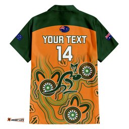 Custom Australia Rugby Hawaiian Shirt Wallabies Indigenous Art