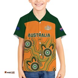 Custom Australia Rugby Hawaiian Shirt Wallabies Indigenous Art