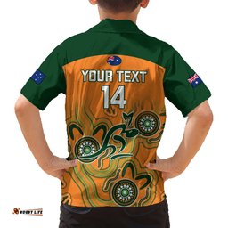 Custom Australia Rugby Hawaiian Shirt Wallabies Indigenous Art