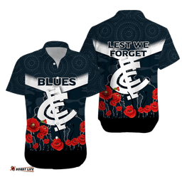 Blues ANZAC Day Hawaiian Shirt Indigenous Art