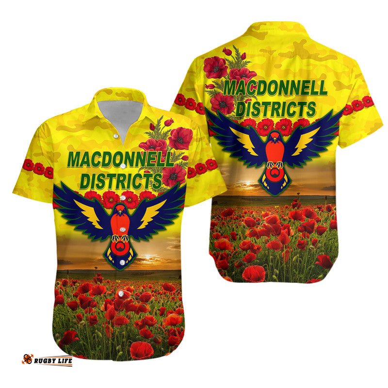MacDonnell Districts ANZAC Hawaiian Shirt Poppy Vibes