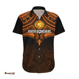 Perth Scorchers Cricket Hawaiian Shirt Unique Indigenous Art Mix Polynesian Pattern