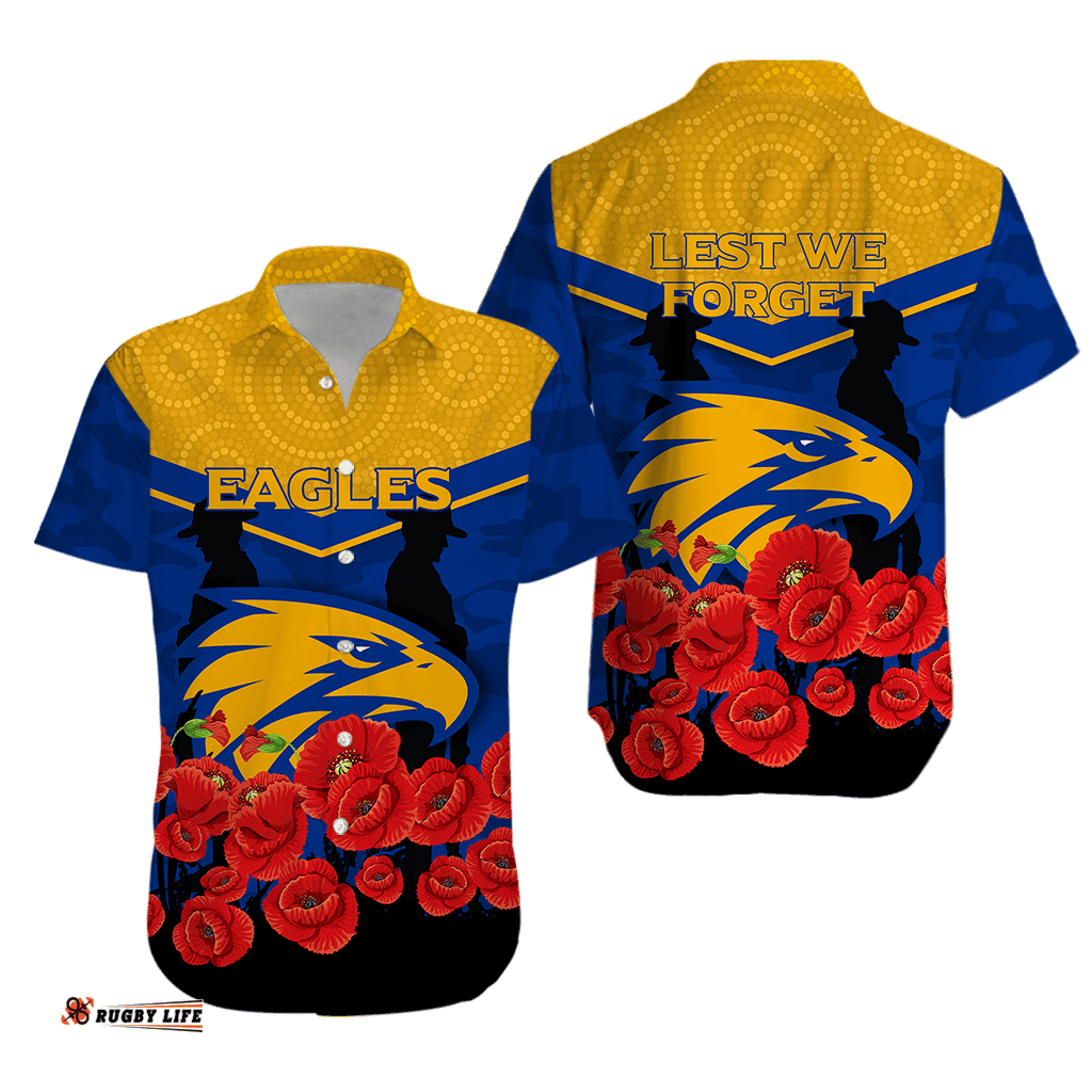 Eagles ANZAC Day Indigenous Art Hawaiian Shirt