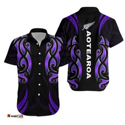 New Zealand Maori Hawaiian Shirt Simple Love Purple