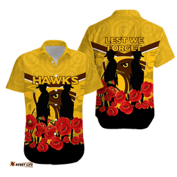 Hawks ANZAC Day Hawaiian Shirt Indigenous Art