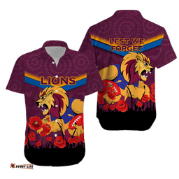 Brisbane Lions ANZAC Day Hawaiian Shirt Indigenous Art