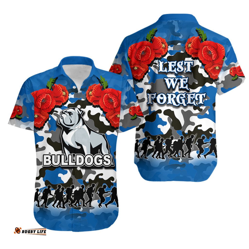 ANZAC Day Hawaiian Shirt Bulldogs Army Style