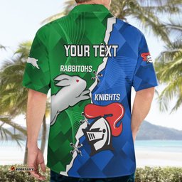 Personalised Knights and Rabbitohs Rugby Hawaiian Shirt Sporty Version