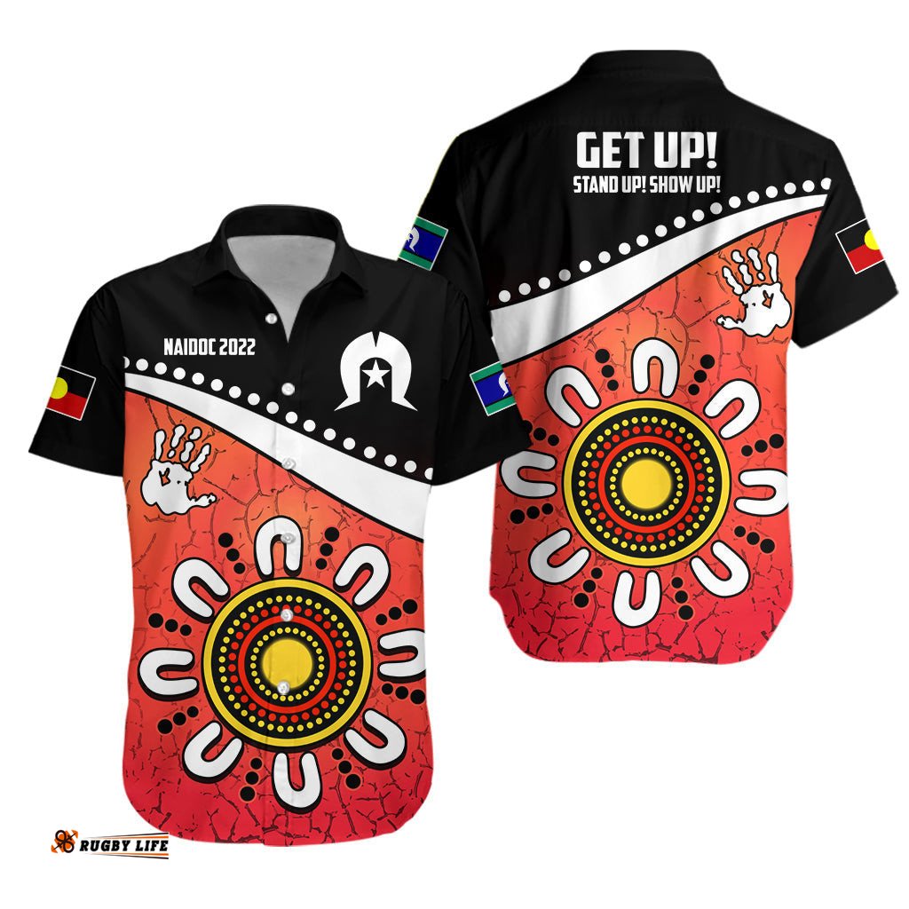 NAIDOC Week Hawaiian Shirt Torres Strait Islanders Version Red Aboriginal The Dhari