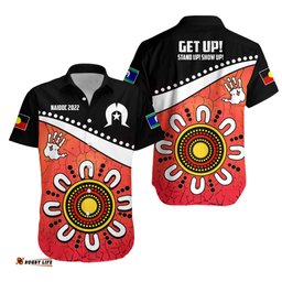 NAIDOC Week Hawaiian Shirt Torres Strait Islanders Version Red Aboriginal The Dhari