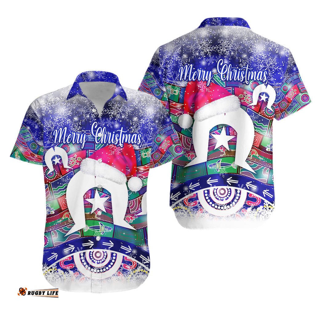 Australian Torres Trait Islands Christmas Hawaiian Shirt Original Style Blue