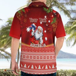 Personalised Australia Christmas Hawaiian Shirt Xmas In July Happy Santa Claus With Map Red Style