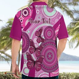Personalised Australia Breast Cancer Hawaiian Shirt Indigenous Butterfly No One Fights Alone