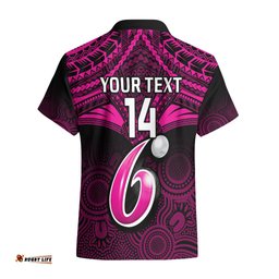 Custom Sydney Sixers Cricket Hawaiian Shirt Unique Indigenous Art Mix Polynesian Pattern