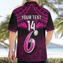 Custom Sydney Sixers Cricket Hawaiian Shirt Unique Indigenous Art Mix Polynesian Pattern
