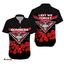 Essendon Bombers ANZAC Day Hawaiian Shirt Indigenous Art