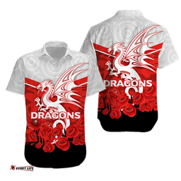 Dragons ANZAC Day Hawaiian Shirt Indigenous Art
