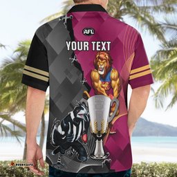 Personalised Collingwood And Lions Football Hawaiian Shirt Grand Final Magpies Brisbane Together