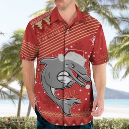 Custom Dolphins Rugby Hawaiian Shirt Chirstmas Vibe
