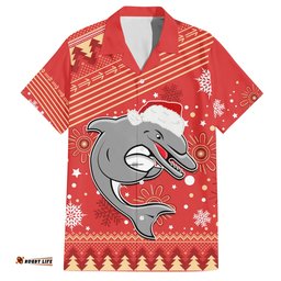 Custom Dolphins Rugby Hawaiian Shirt Chirstmas Vibe