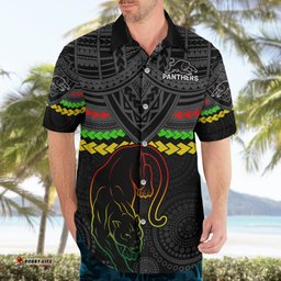 Panthers Rugby Hawaiian Shirt Polynesian and Aboriginal Vibe