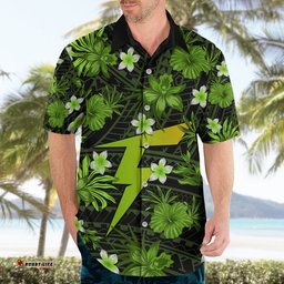 Australian Thunder Cricket Hawaiian Shirt Baeuty Pacific Hibiscus and Polynesian Pattern