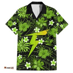Australian Thunder Cricket Hawaiian Shirt Baeuty Pacific Hibiscus and Polynesian Pattern