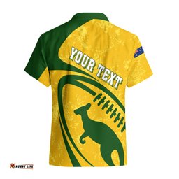 Personalised Aussie Wallabies Hawaiian Shirt Rugby World Cup Sporty Dynamic