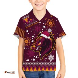 Broncos Rugby Hawaiian Shirt Heart Of All Queenland Christmas Vibe Unique