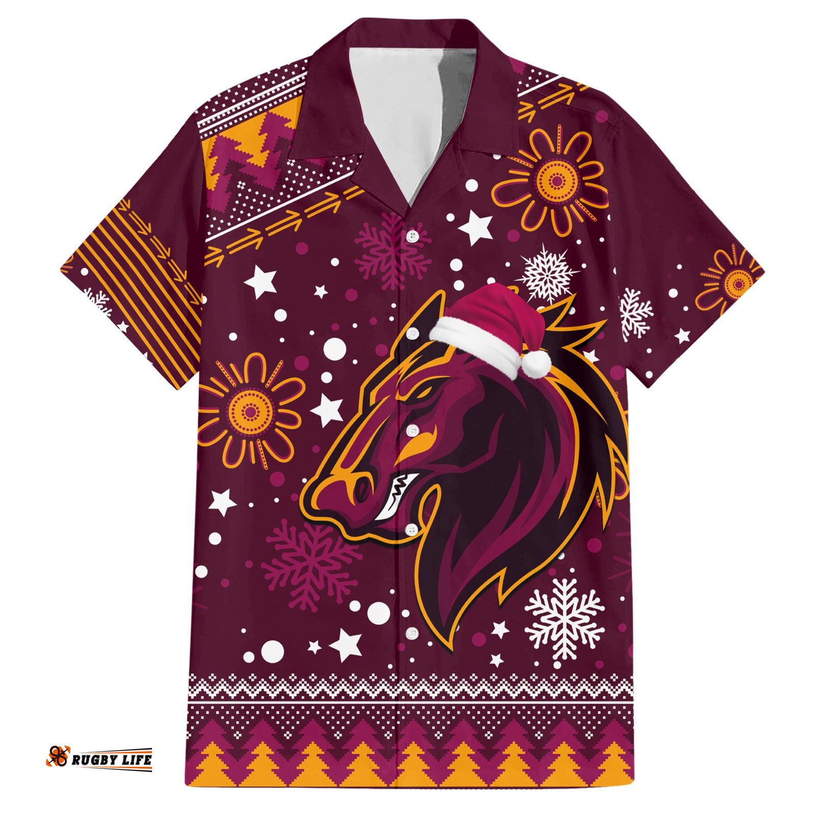 Broncos Rugby Hawaiian Shirt Heart Of All Queenland Christmas Vibe Unique