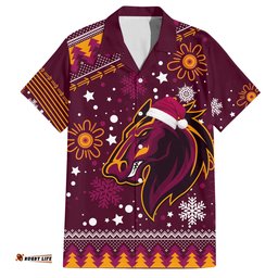 Broncos Rugby Hawaiian Shirt Heart Of All Queenland Christmas Vibe Unique