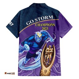 Storm Rugby Hawaiian Shirt Go Champions Mascot With Polynesian Indigenous Art