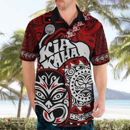 Te Reo Maori New Zealand Hawaiian Shirt Aotearoa Kia Haka Maori Tribal Tattoo Red Style