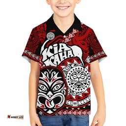 Te Reo Maori New Zealand Hawaiian Shirt Aotearoa Kia Haka Maori Tribal Tattoo Red Style