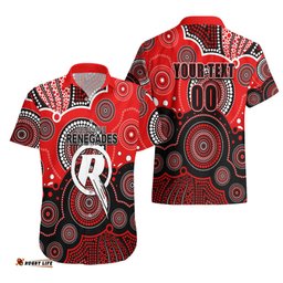 Custom Text And Number Renegades BBL Hawaiian Shirt Aboriginal Patterns