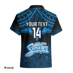 Custom Adelaide Strikers Cricket Hawaiian Shirt Unique Indigenous Art Mix Polynesian Pattern