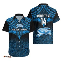 Custom Adelaide Strikers Cricket Hawaiian Shirt Unique Indigenous Art Mix Polynesian Pattern