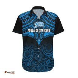 Custom Adelaide Strikers Cricket Hawaiian Shirt Unique Indigenous Art Mix Polynesian Pattern