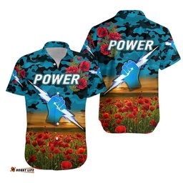 Port Adelaide Power ANZAC Hawaiian Shirt Poppy Vibes