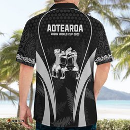 New Zealand Aotearoa Rugby Hawaiian Shirt Haka Dance Mixed Silver Fern Sporty Style